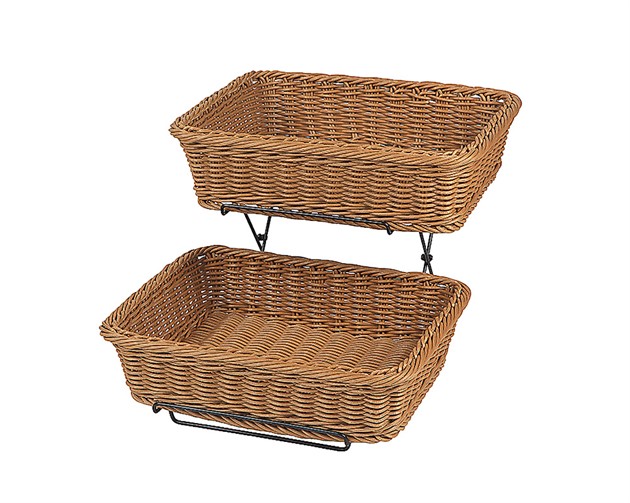 2st  korgar i PP plast m ställning, Brun