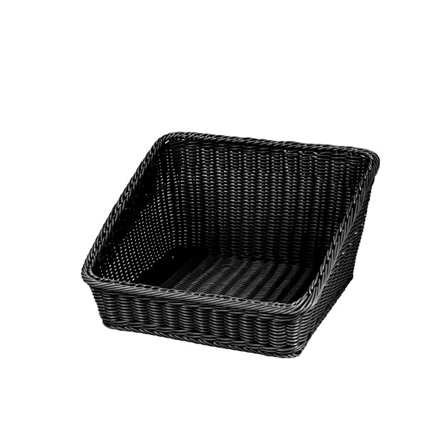 Brödkorg i pp plast, kvadr, Svart