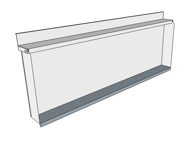 Justerbart skvättskydd till inmatningsbänk