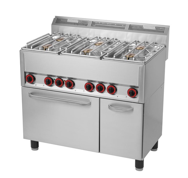 RM Gastro REDFOX 600 Gasspis 6-plattor med ugn SPT-90-GLS