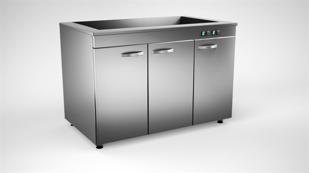 Värmeskåp med värmeri 1200mm, 3 dörrar